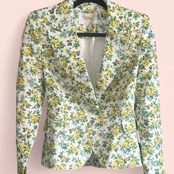 Zimmermann Floral Tailored Blazer AU 1 (US 4) Structured Spring Jacket - Picture 10 of 11